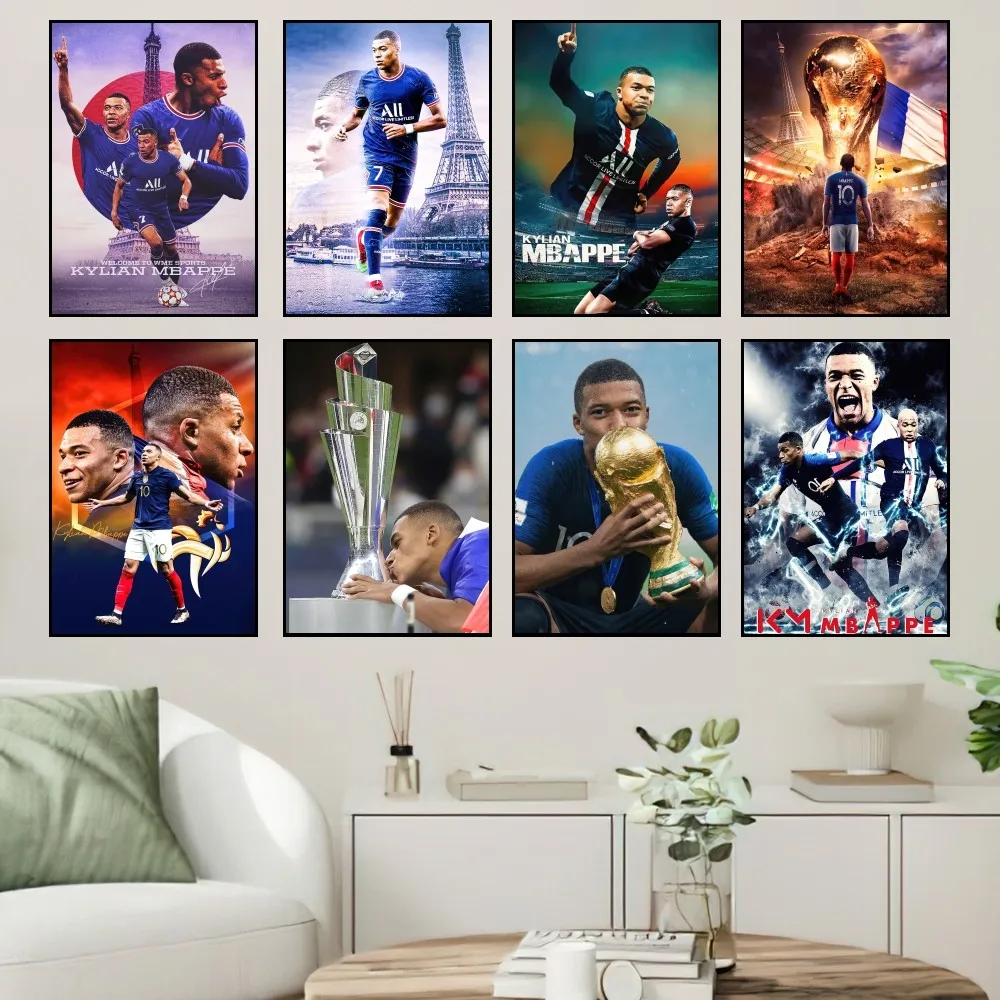 Football Cool-M-Mbappe Superstar Poster Prints Wall Sticker Painting Bedroom Living Room Decoration Office Home Self Adhesive