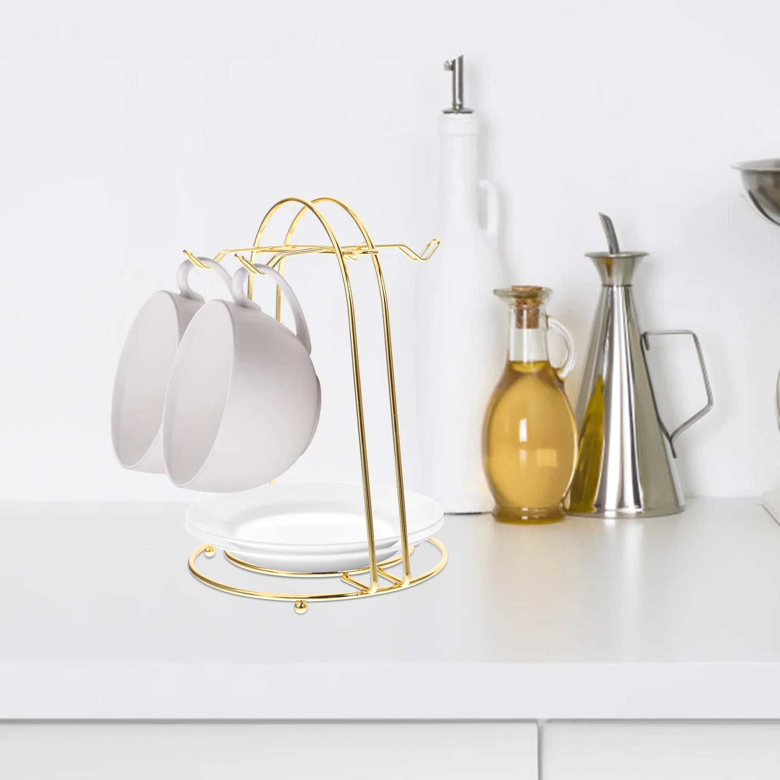 

Iron Cup Drainer Drying Rack Gold Shelf Brackets Glass Cups Water Utensils Sturdy Storage St Kitchen Practical