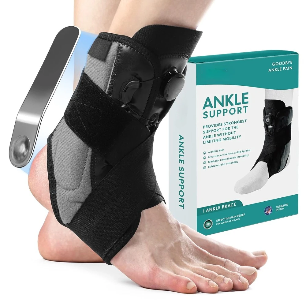 

Ankle Brace for Women & Men - Maximum Support for Sprained Ankle Injury Recovery Detachable Aluminum Plate Elastic Adjustable