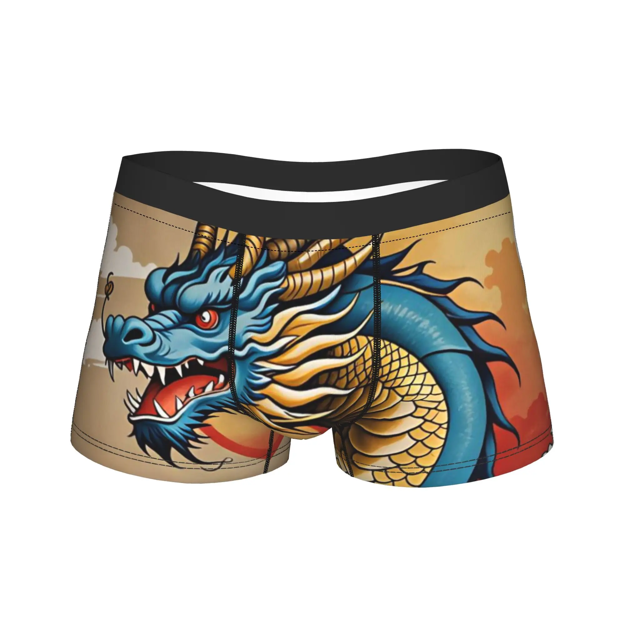 

Dragon Pattern Underwear Comfortable Underpants Pattern Boxer Brief For Men 3D Pouch Large Size Boxershorts