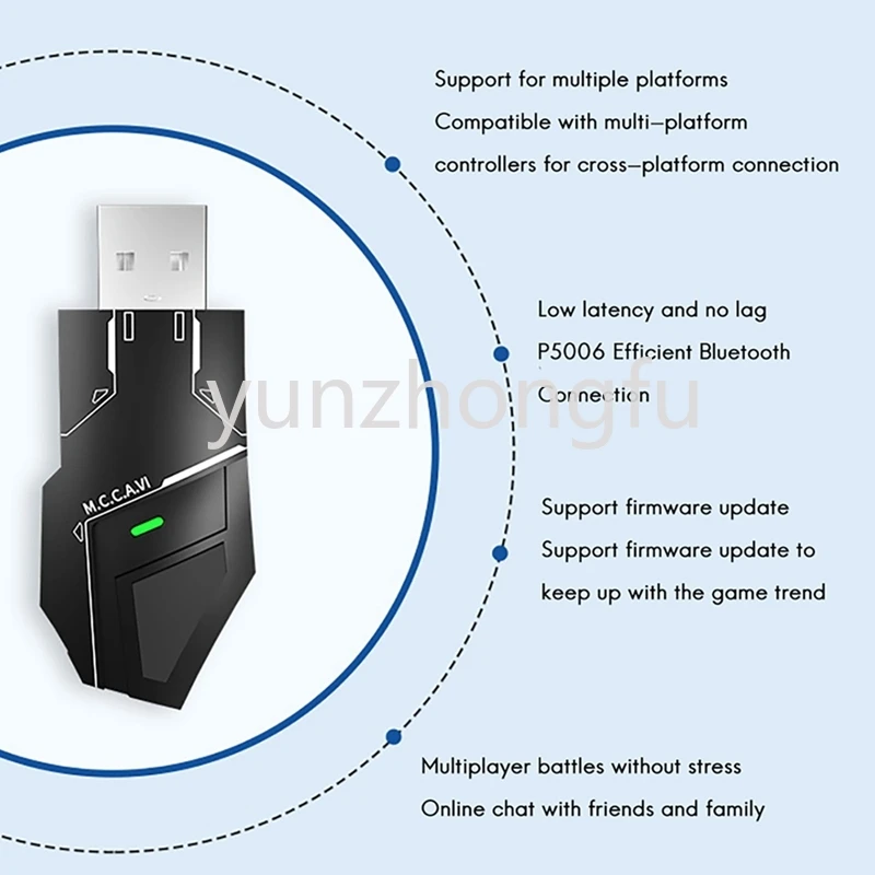 Convertidor de controlador Bluetooth para Schalter/Switchlite/PS4/PS3, adaptador rezeptor inalámbrico USB