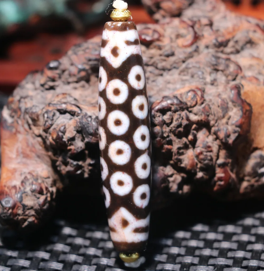 

UPD0320C16 Magic Power Tibetan Old Agate FULL Cinnabar 27 Eyed dZi Bead Totem Pendant LLZB LKbrother Top Quality