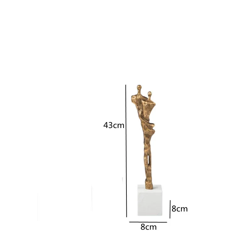 Nordic Gold Cast Iron Broken Arm Desktop Ornament Living Room Decoration Human Sculpture Conjoined Couple Crafts Home Decoration