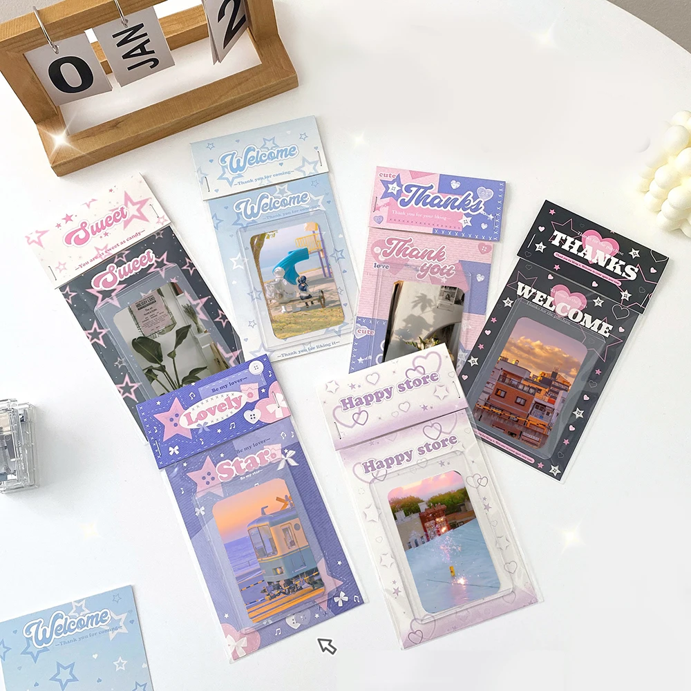 10PCS Korean Card Head Card Protective Packaging Gift Decor Paper Card Back Photo Cardboard Back Cute Card Cover DIY INS