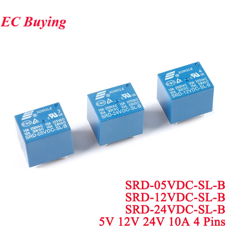 1-10Pcs SRA-05VDC-AL CL SLC SRU SMI SRSB SLI-12VDC-SL-A/-C SRE 2C SRC SRD-24VDC-SL-B SD-C 4Pin 5Pin 5V 12V 24V 10A 20A 30A Relay