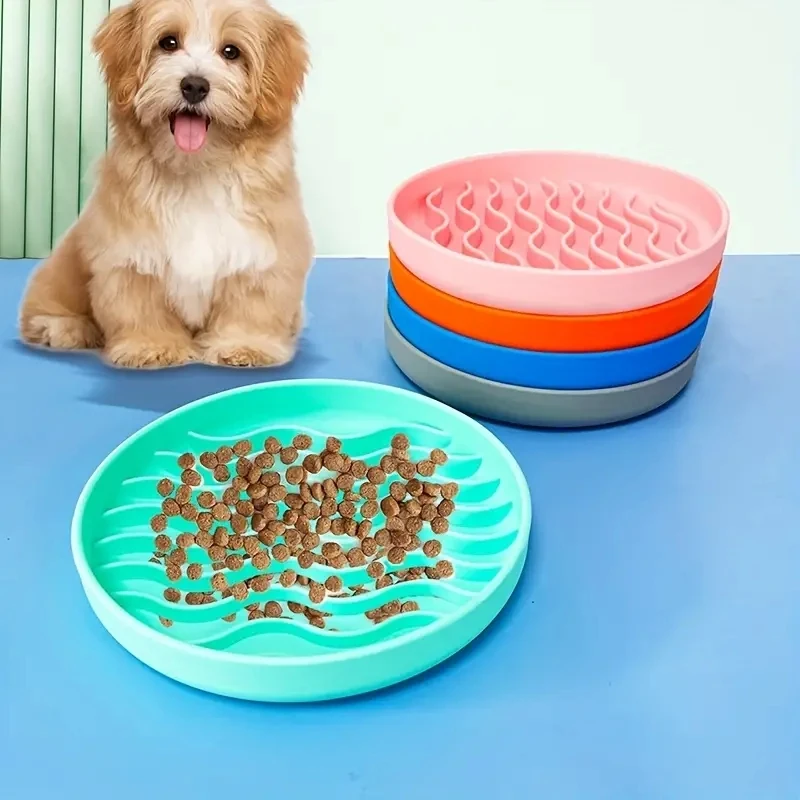 Slow Feeder Dog Feeding Mat Silicone Anti-choking Round pet Licking Mat With Suction Cup Washable cat Placemat Anxiety Relief