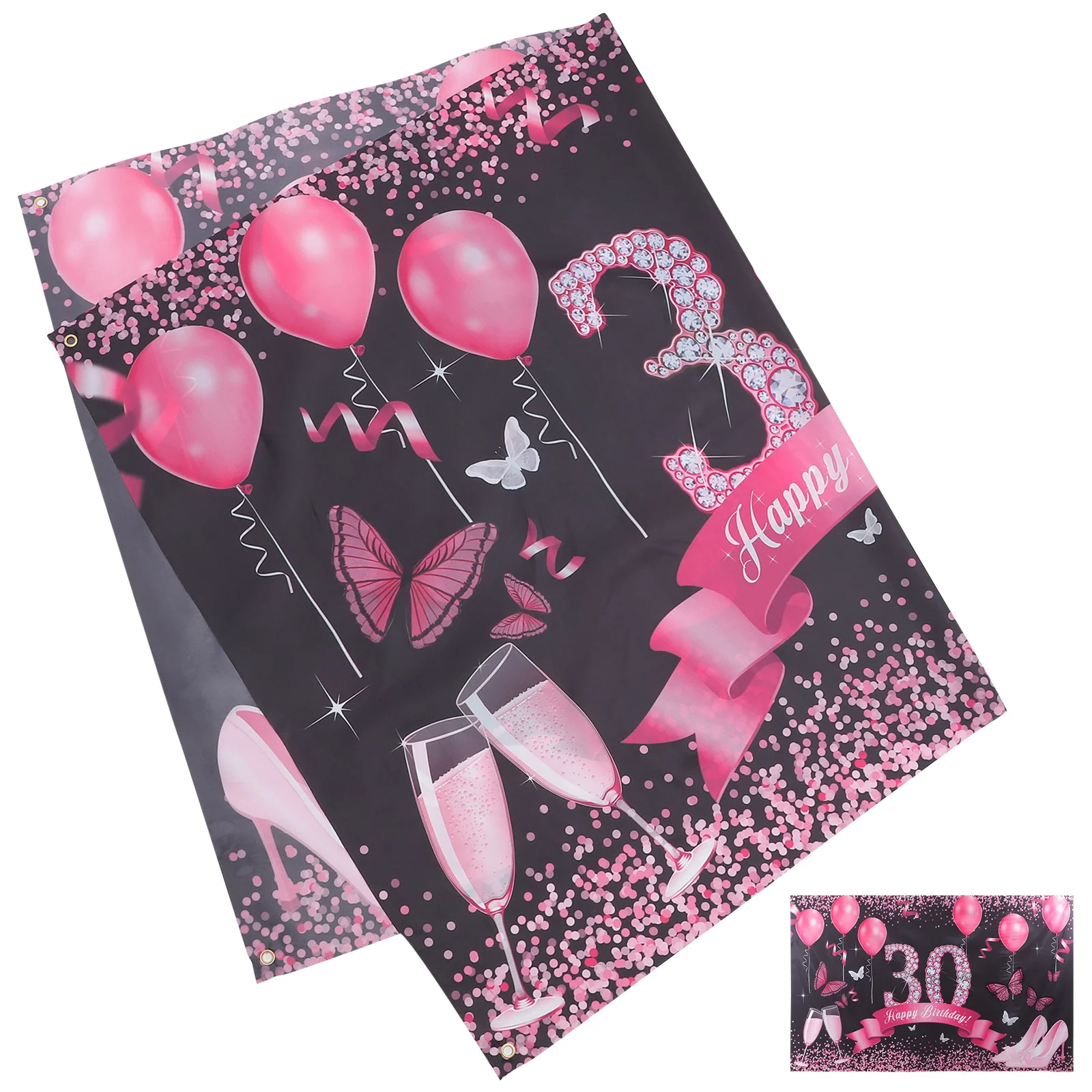 

Birthday Decoration Banner Durable Lightweight Washable Happy Birthday Backdrop Cloth For Party Photography Studio Home Event