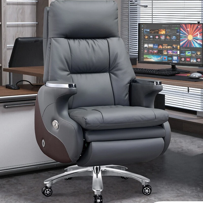 Modern Office Chair Electric Massage Luxury Ergonomic Executive Footrest Boss Chair Comfortable Sillas De Oficina Furniture