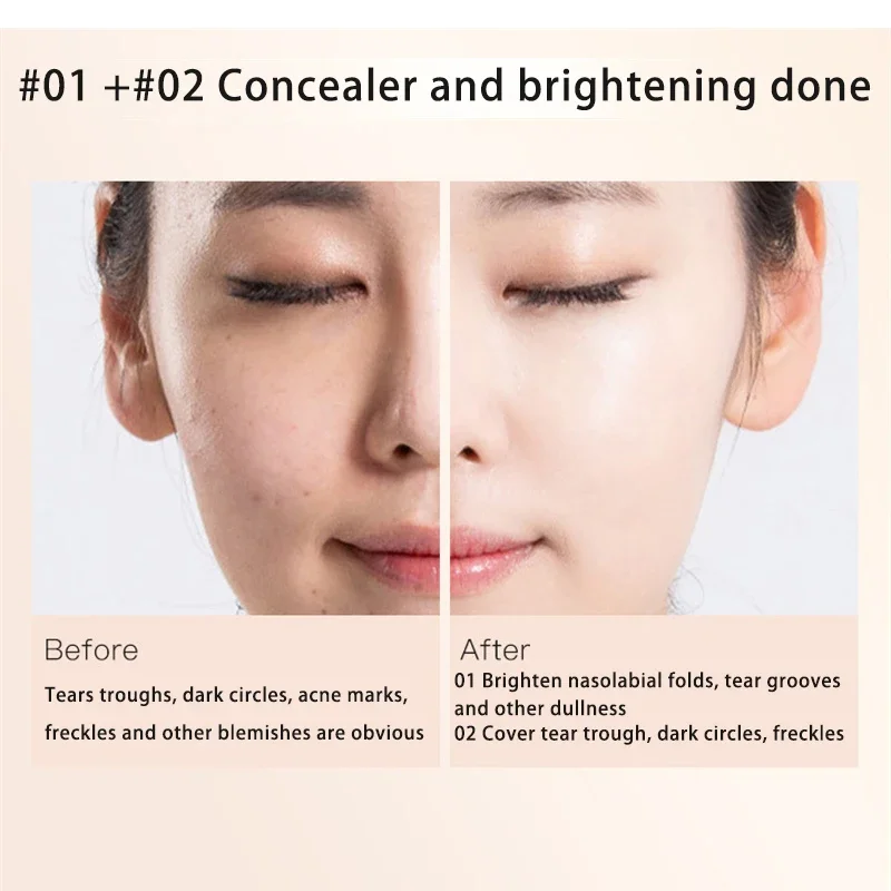 حتى لون البشرة ترطيب السيطرة على النفط السائل المخفي النمش يغطي علامات حب الشباب الهالات السوداء المخفي ماكياج الوجه/العين #3