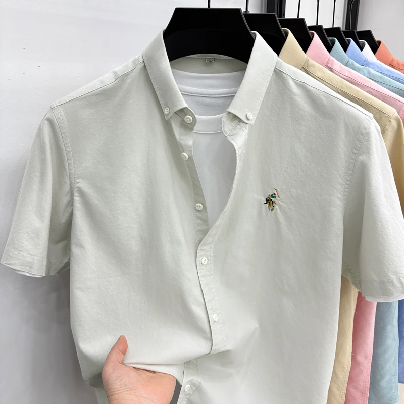 High end 100%cotton short sleeved shirt men's new fashion luxury brand Paul embroidery design summer comfortable golf casual top