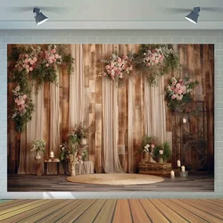 Plants and flowers wall photography background, baby shower birthday party decoration banner, wedding bride baptism photo