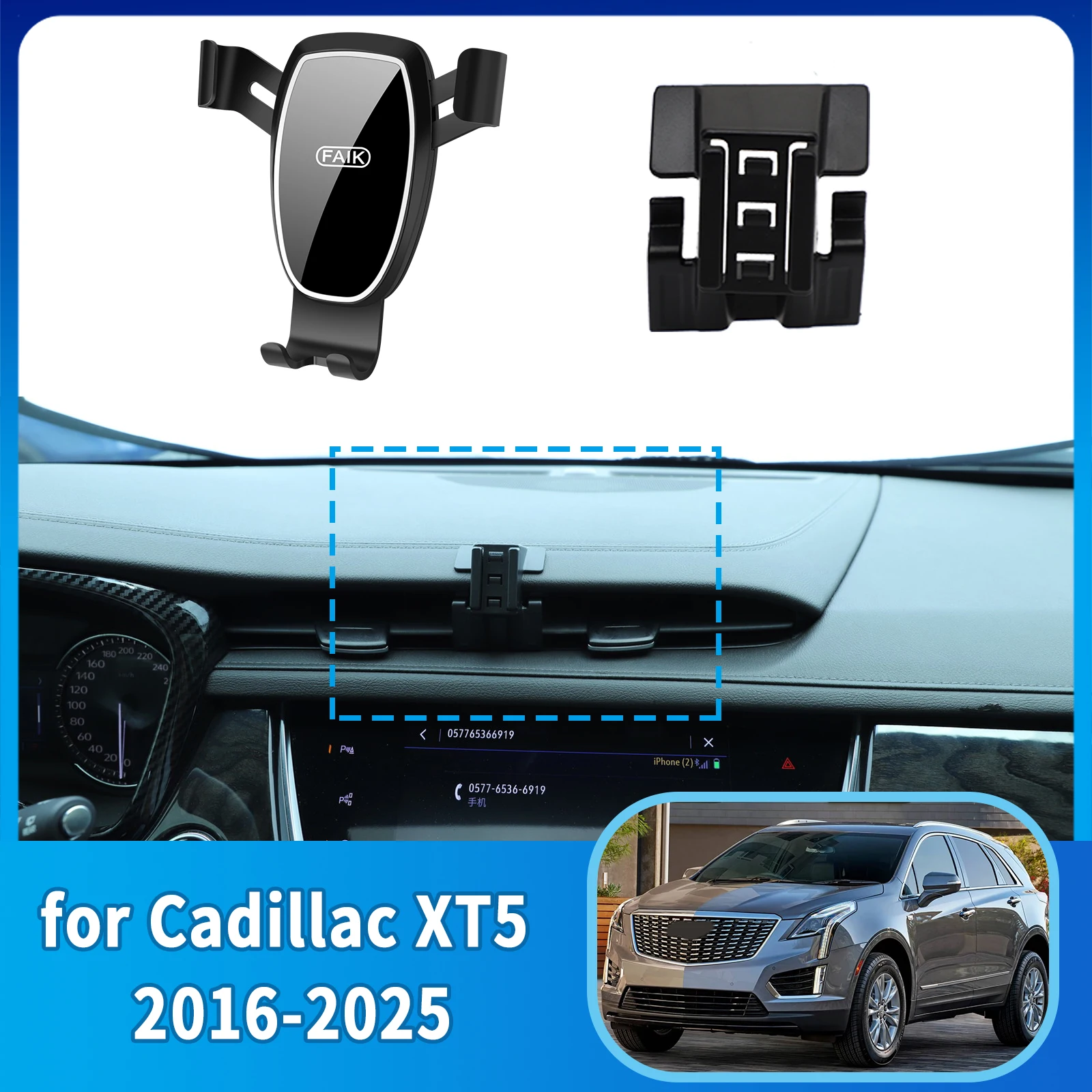 

Car Mobile Phone Holder for Cadillac XT5 XT6 2016~2025 Navigation Stand Auto GPS Bracket Accessories