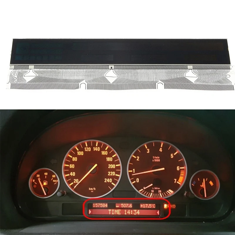 LCD Display Screen For BMW E38 E39 E53 Dashboard Pixel Repair Replacement Black ABS Material Direct 1995-2006