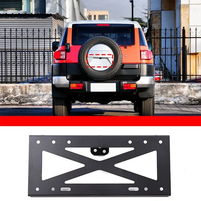 For Toyota FJ Cruiser 2007-2021 Car front bumper license plate mounting bracket trunk license plate bracket carbon steel Accesso