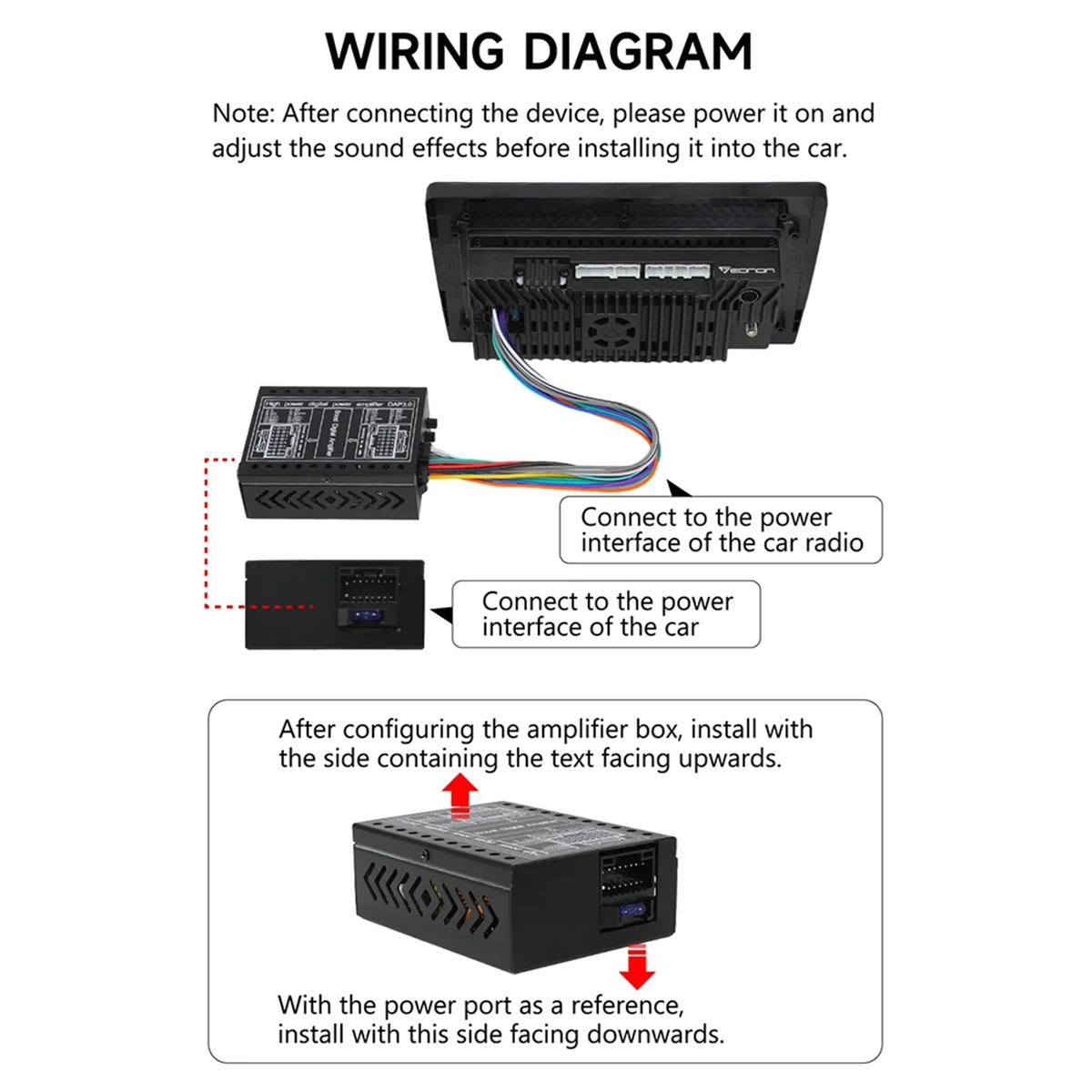 Car DSP Amplifier DC 12V Hi-Fi Booster Audio Stereo Digital Sound Processors 4x60W for Android Lossless Upgrade