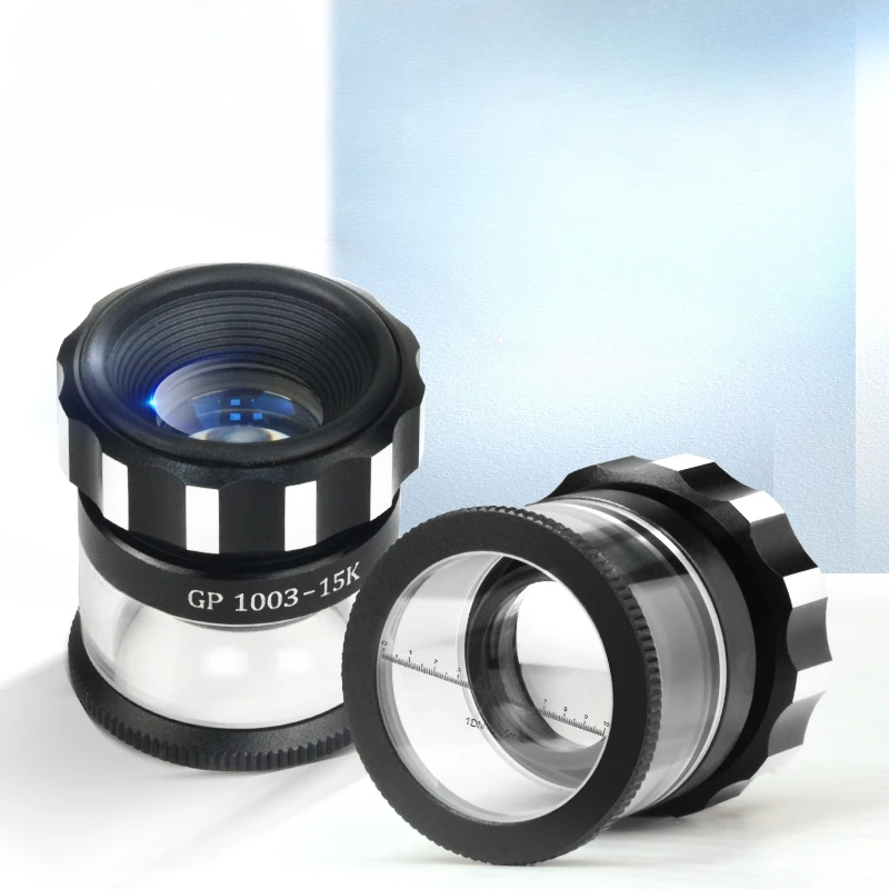 GP-1003-15K magnifying glass 30/20/15 high definition high magnification with scale measurement printing identification eyepiece