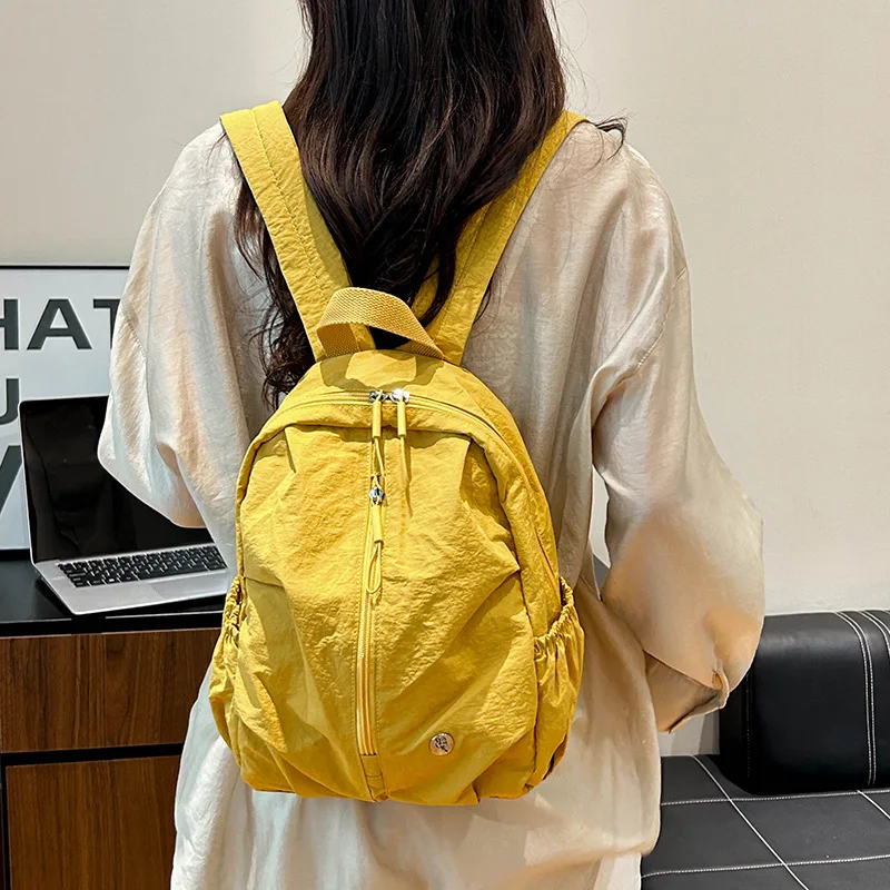 Backpacks All Match New Style Pleated Travel Backpack Lightweight School Backpack Korean Women's Backpack Casual Simple Nylon