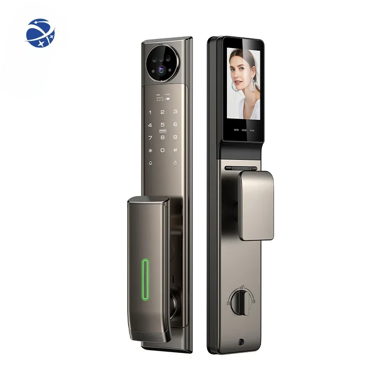 Fully Automatic HD Camera Face ID Password Digital Door Lock Xhome App Password Fingerprint Smart Door Lock With Finger Vein