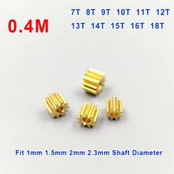 1PCS 7T 8T 9T 10T 11T 12T 13T 14T 16T 18T Teeth 0.4M Metal Pinion Gear Brass for 1mm 1.5mm 2mm Shaft Size Motors Pinion