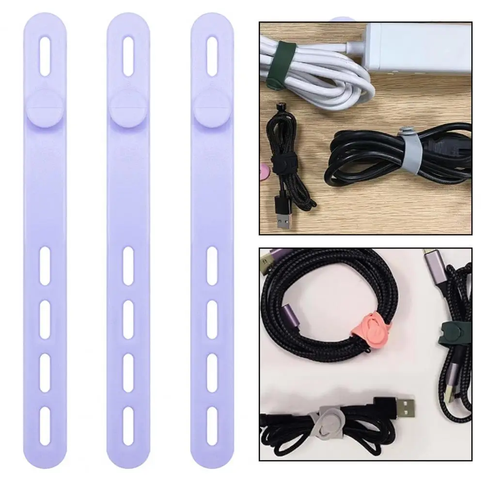 Skin-friendly Cable Wrap 20pcs Silicone Cable Organizer Set with Adjustable Buckle Closure Thickened for Multiple for Easy