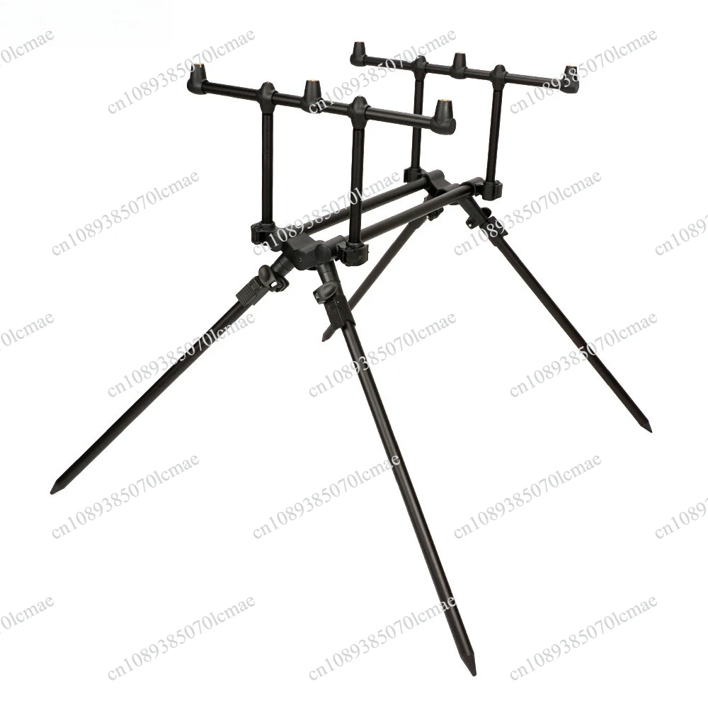 V2、V5 All-Terrain Large Fishing Support Bracket, Frosted Black Triple Fishing Rod Holder for Bank