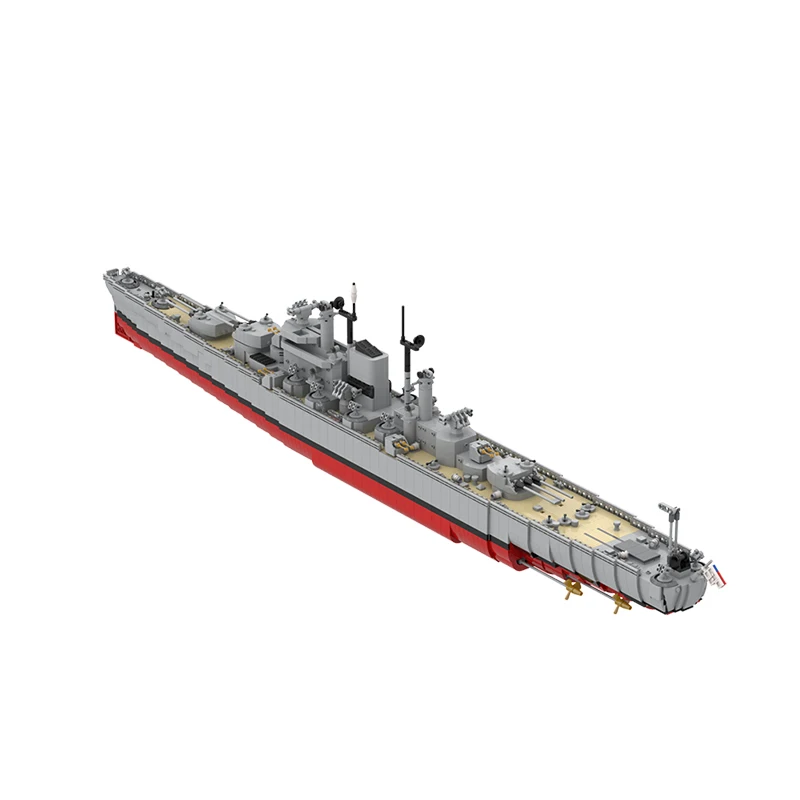 MOC USS Des Moines CA-134 Heavy Cruiser building block Kit World War Battleships Boat Ship Model Bricks Toys for Collection