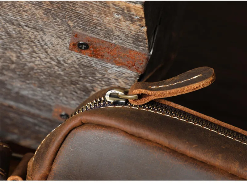 Vintage Veranstalter Echt leder Herren kleine Umhängetasche Outdoor lässig hochwertige Luxus verrückte Pferd Leder Umhängetasche – Detail 16
