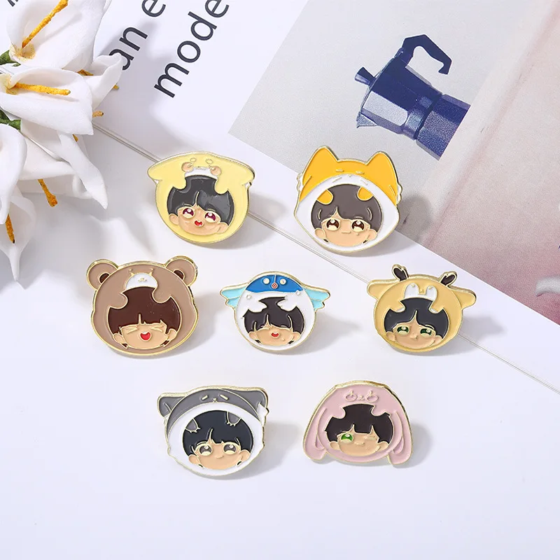 

Exquisitely Designed Star Character Brooch Cartoon Cute Boy Head Enamel Clothing Accessories Backpack Brooch Badge Lapel Pins