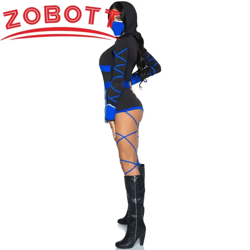 Disfraz Sexy de Ninja Cos para mujer, disfraz de Halloween, disfraz de Anime Dragon Warrior Ninja, disfraz integrado, mono Sexy