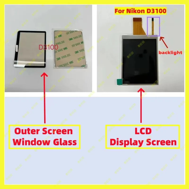 

New Outer Screen Window Glass (Acrylic) Or New LCD Display Screen With Backlight For Nikon D3100 Two Options For you to Choose