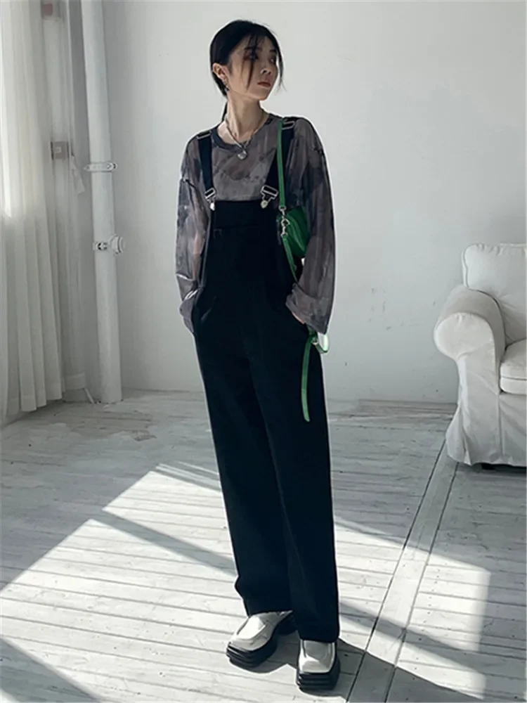 Overalls Jumpsuit Women's Y2K Korean Style Baggy Denim Rompers Trousers Jeans Women Loose Wide Leg Pant Vintage Female Pants