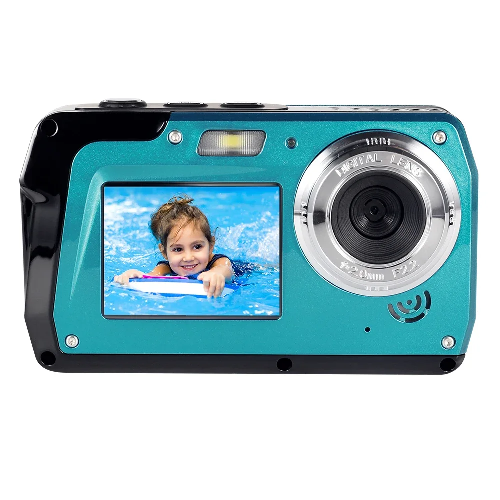 Waterproof Camera 56MP Underwater Cameras UHD 4K/30FPS Video Recorder Dual Screens 10FT Digital Swimming Camera for Snorkeling