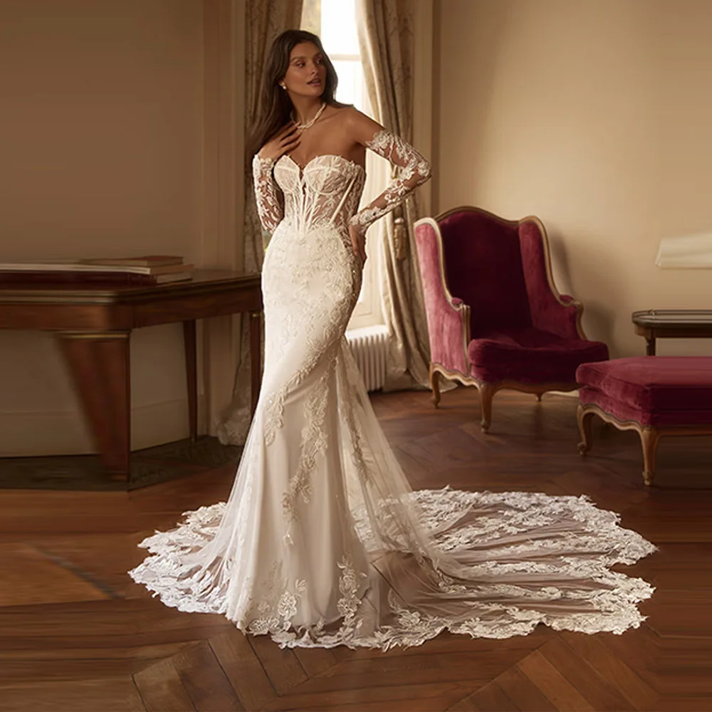 

Sweetheart Collar Women Wedding Dresses Off Shoulder Bridal Gowns Mopping Length Princess Party Vestido De Novia Customized 2026