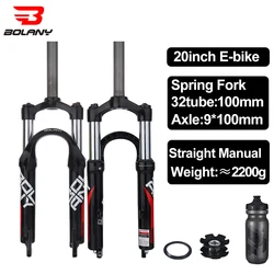 Bolany Folding Bike 20 Inch Suspension Fork Disc Brake BMX Kids Spring Forks Quick Release 9*100mm Bicycle Accessories