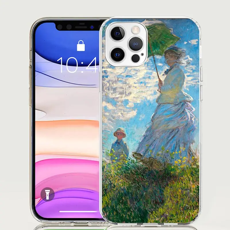 Claude Monet Garden Lotus Bridge Phone Case For Apple Iphone 11 12 13 Mini 14 15 16 Pro Max 7 Plus X XS XR SE Art Customized Coq