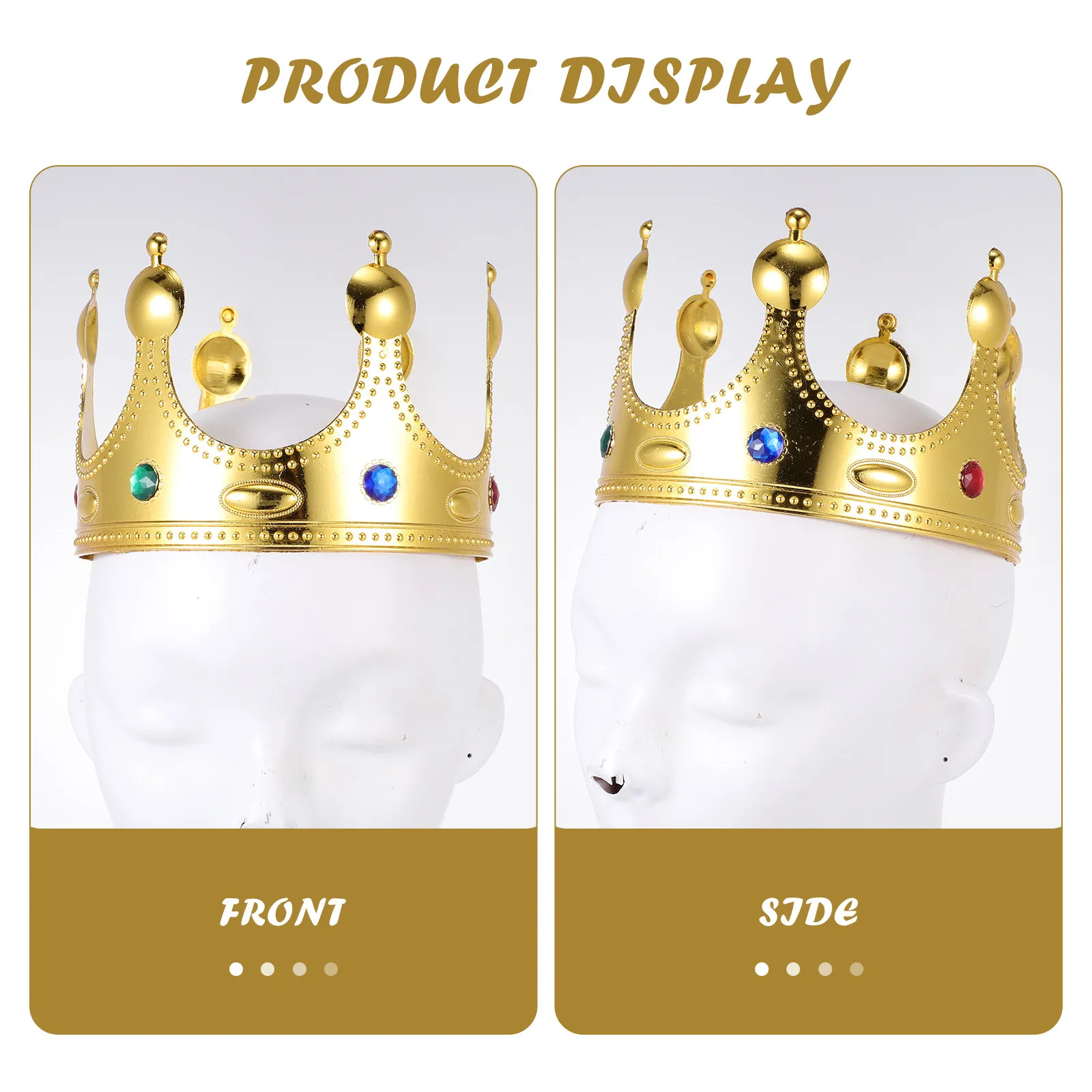 

4Pcs Kings Headdress for Birthday Party Costume Accessories Crown for Men Princess Cosplay Event Decor
