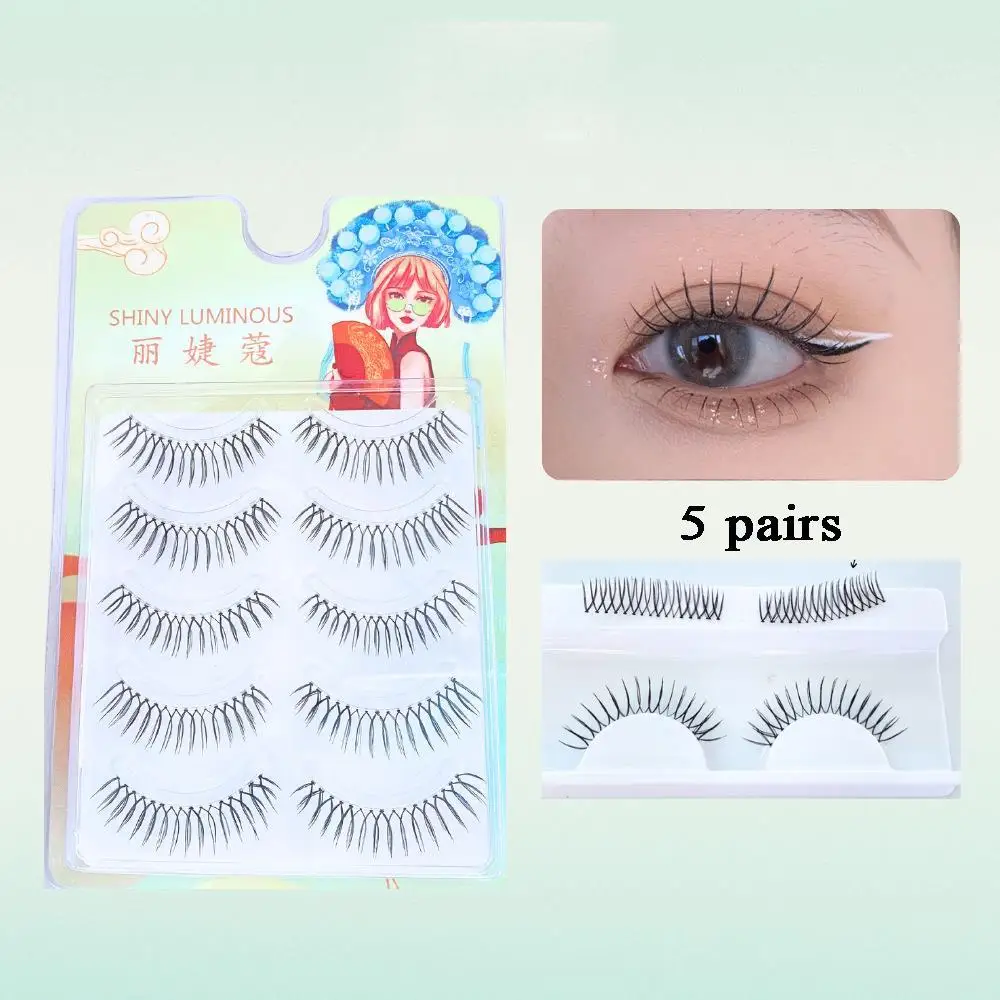 New Korean Girl Group False Eyelashes U-shaped Transparent Stem Eyelashes 3D V-shaped Soft Natural Mink Lashes Daily Makeup Tool