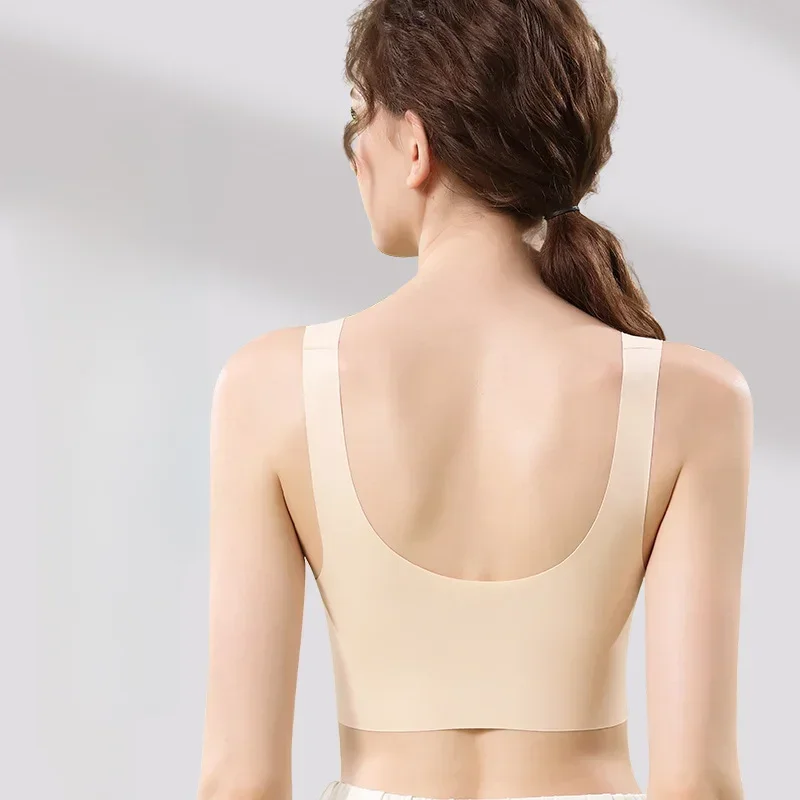 

Women's Seamless Ice Silk Bra, Wireless Push-Up Yoga Bralette, Breathable & Comfortable Lifting Underwear 속옷