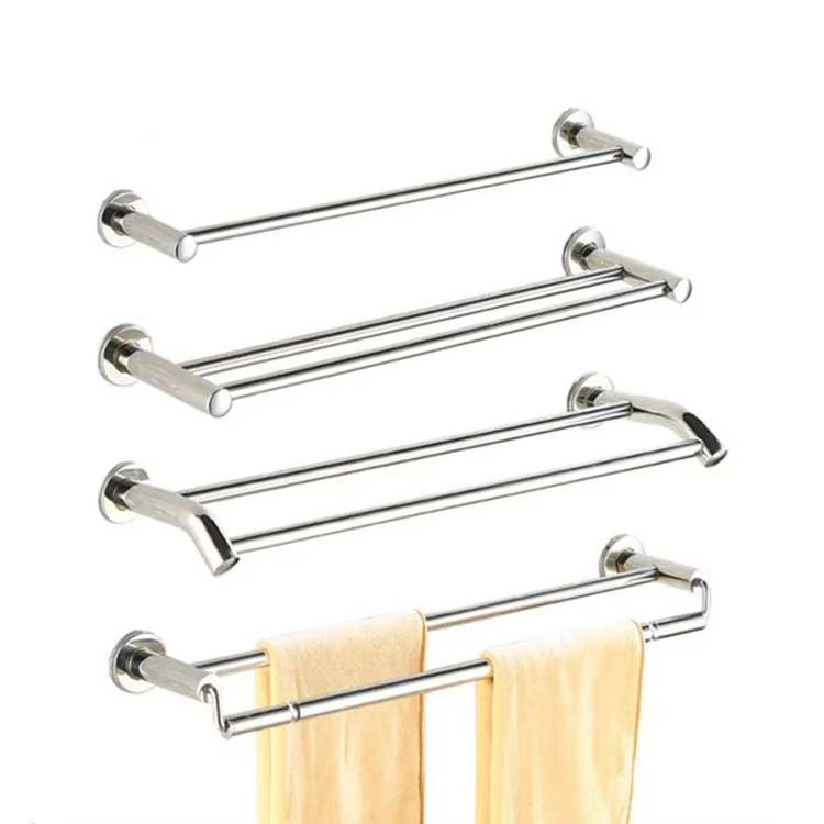 Double Stainless Steel Towel Rack, Single Rod, Household Bar, Bathroom Rail, Bath Shelf, Shelves Holder, Towel Hanger