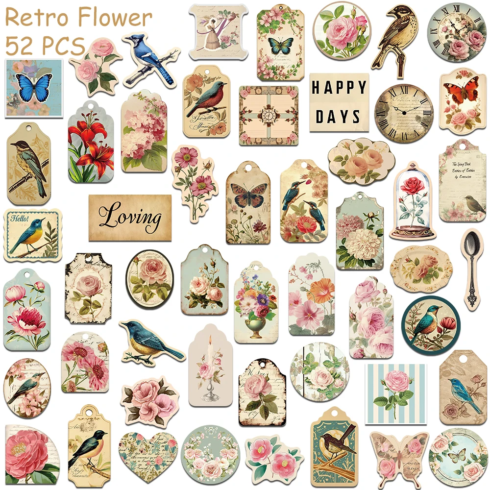 52 قطعة ملصقات تلفزيون أداة ريترو للهاتف المحمول زجاجة دفتر سكيت DIY ملصقات جمالية مقاومة للماء هدية إبداعية #5