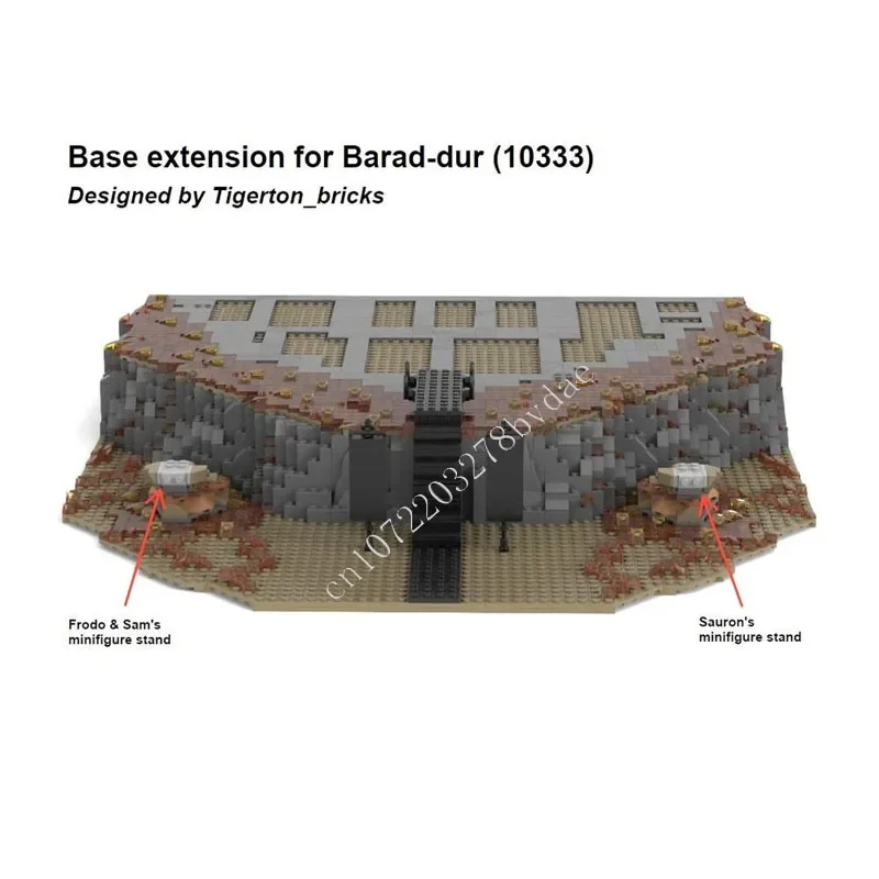 1602 pz estensione Base per Barad-Dur MOC creativo street view modello Building Blocks architettura assemblaggio fai da te modello giocattoli regali