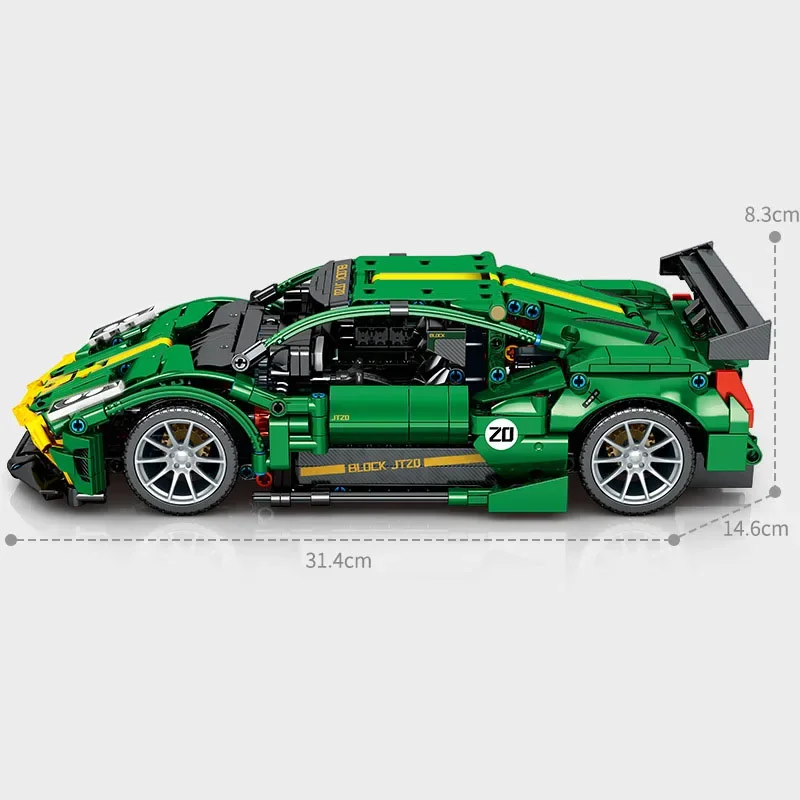 1069PCS Technical 1:14 Scale Block Lambo Super Sport Car Model MOC Racing Vehicle Bricks Toys Adult Boy Kids Gifts