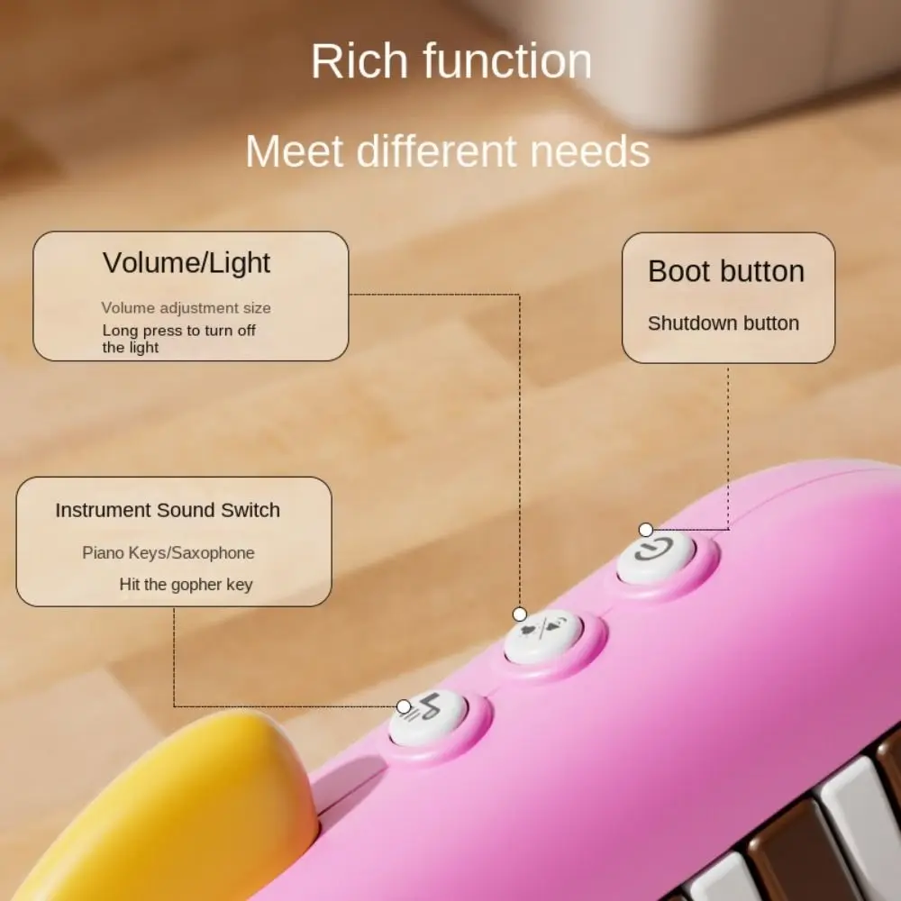 

Музыкальное электронное пианино, обучающее музыка, розовое карманное пианино, клавиатура, электронный орган, многофункциональный инструмент динозавра