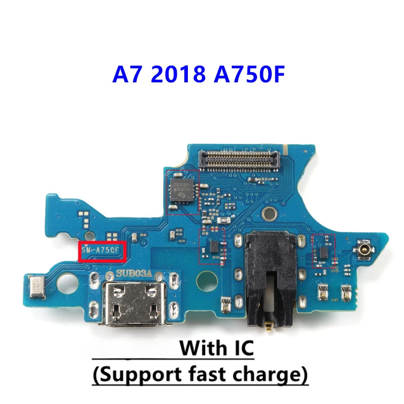 Charging Port Connector Board Flex Cable For Samsung Galaxy A7 2018 A750 A750F / A9 2018 A920 A920F USB Charging Board