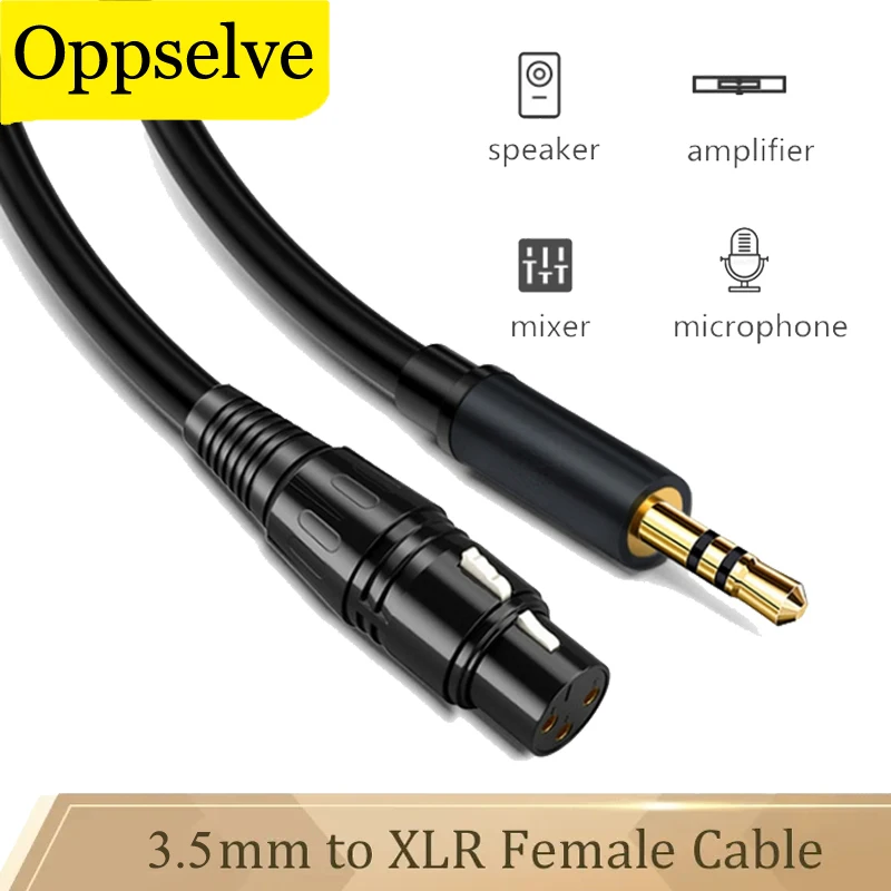 Microphone XLR mâle vers XLR femelle, câble audio Hi-Fi 3.5 jack, pour smartphone, caméscopes, appareil photo reflex numérique, ordinateur, 3.5mm