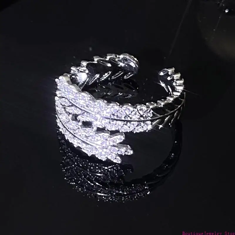 

E1pe пшеница вдохновляйте регулируемые кольца и открытые браслеты с кубической цирконией для повседневной элегантной