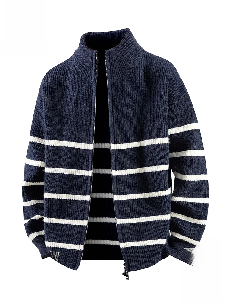 

PaulFrank Large-Mouth Monkey Striped Knitted Sweater Men's Loose Casual Stand-Collar Outerwear Autumn Warm Faionable
