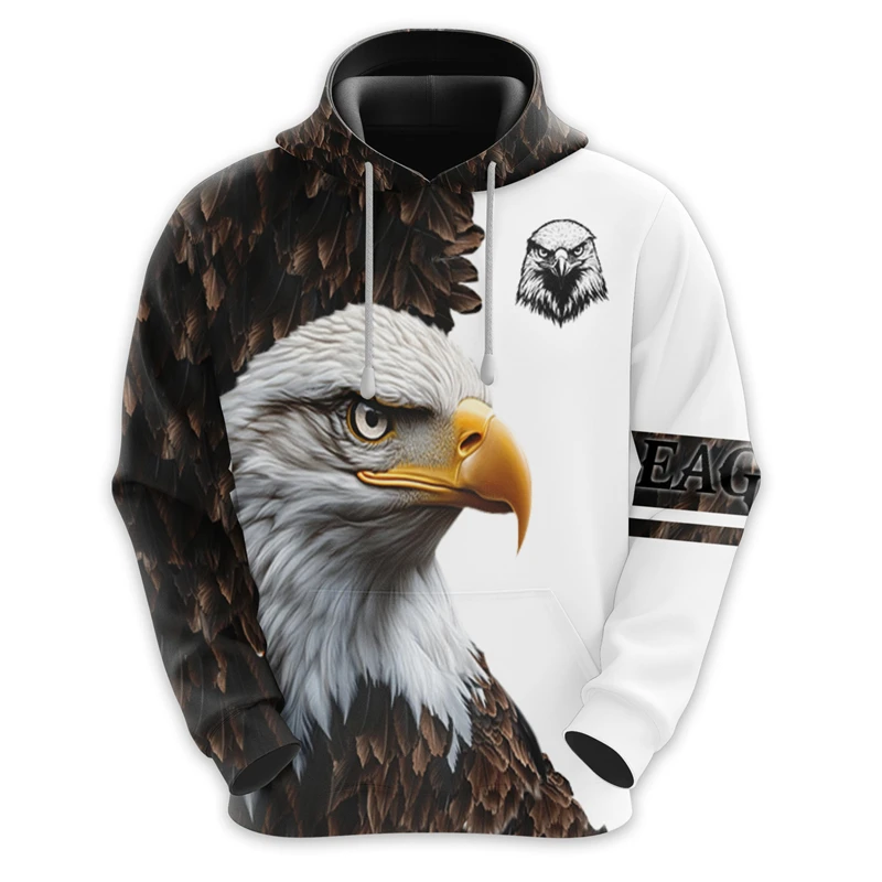 Mighty Animals Hoodies For Men Clothes 3D Wildlife Graphic Hoodie For Men Clothes Wolf Eagle Tiger Racoon Pullovers Unisex Hoody