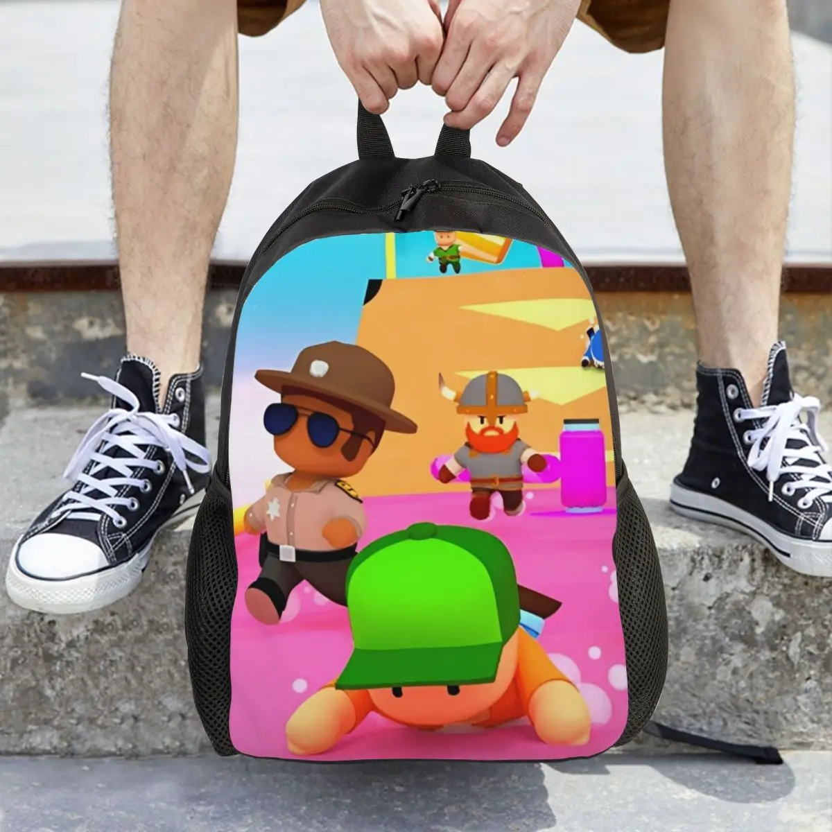 

Игровой рюкзак Stumble Guys для мужчин и женщин, крутой школьный рюкзак для работы, холщовые сумки для ноутбука, спортивные сумки