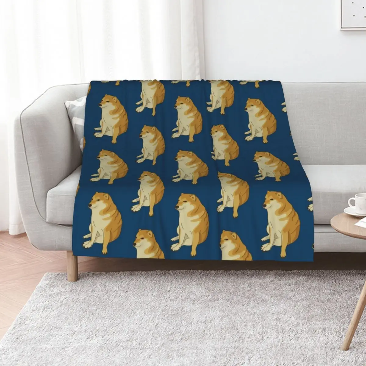 

Cheems Throw Blanket Custom Soft Big Travel Hair Blankets